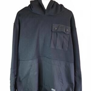 WeSC 90's Mike Utility Color Block Nylon Mix Hoodie Size L Black